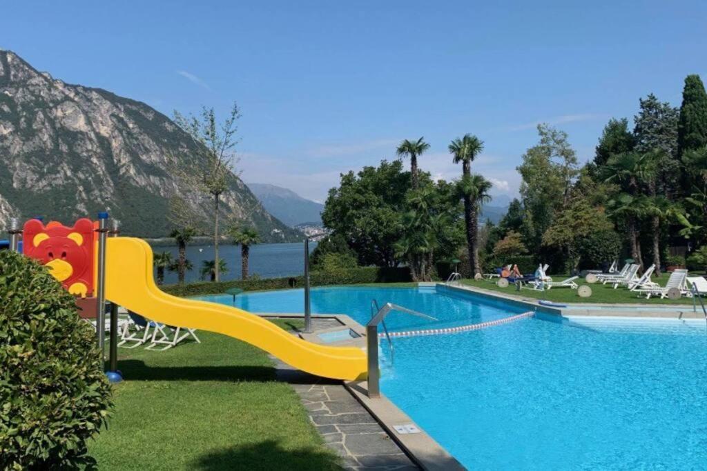 Luganersee, Pool, Strand, Parkplatz, Suite บิซโซน ภายนอก รูปภาพ